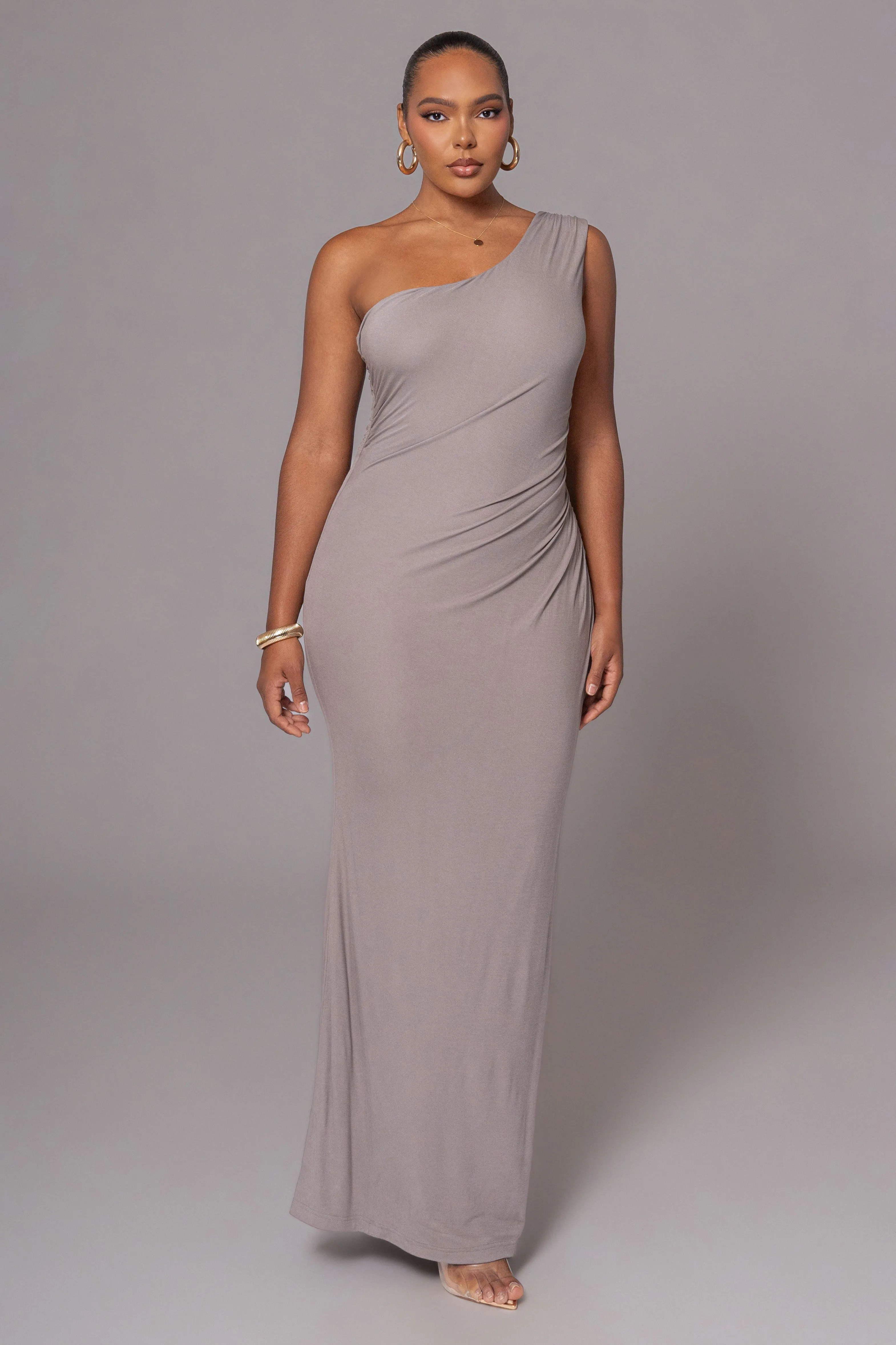 Grey Kianna Drape Maxi Dress sold by JLUXLABEL product image thumbnail 2