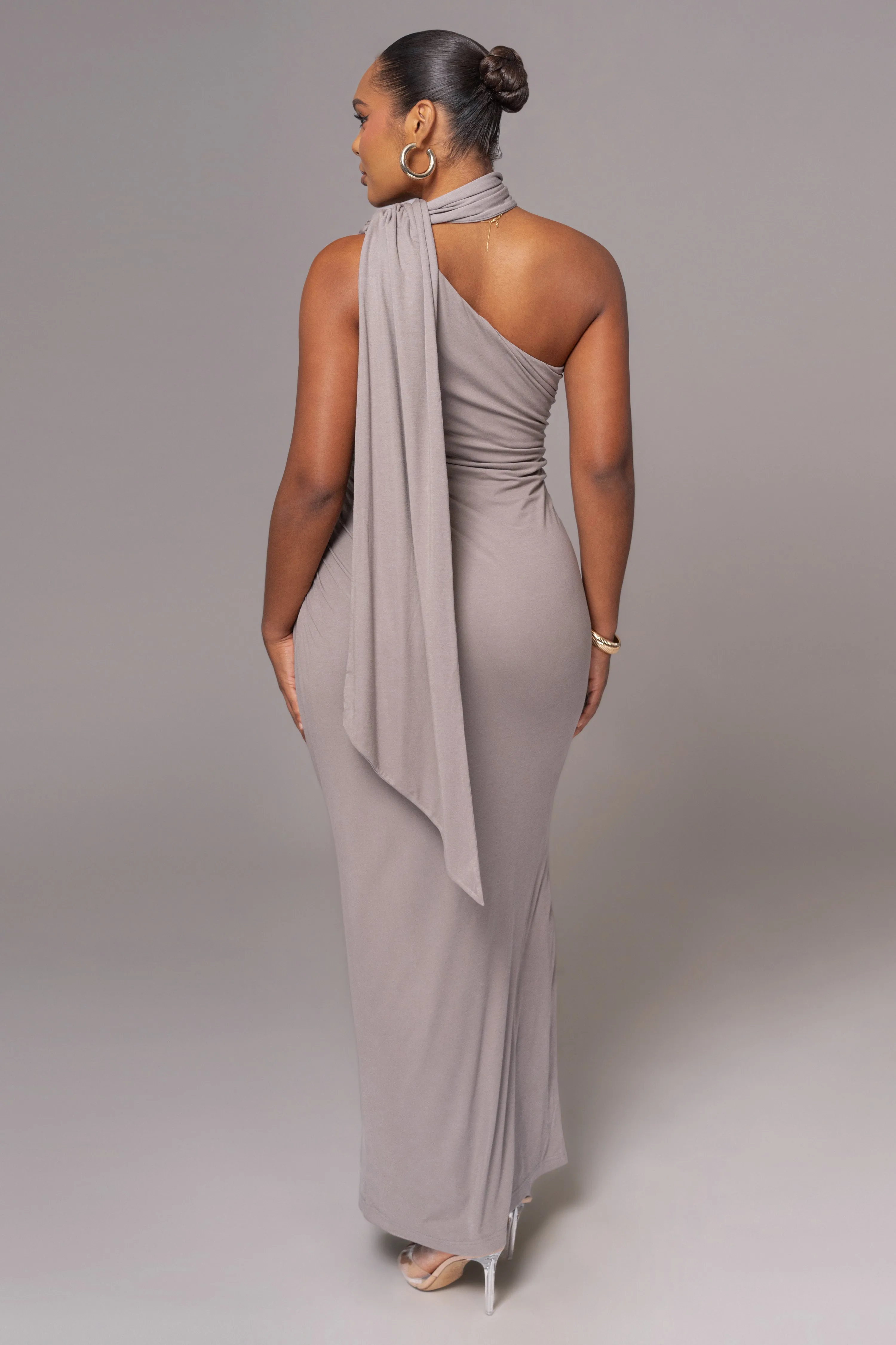 Grey Kianna Drape Maxi Dress sold by JLUXLABEL product image thumbnail 3