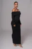 Black Olivea Knit Maxi Dress sold by JLUXLABEL