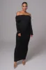 Black Olivea Knit Maxi Dress sold by JLUXLABEL