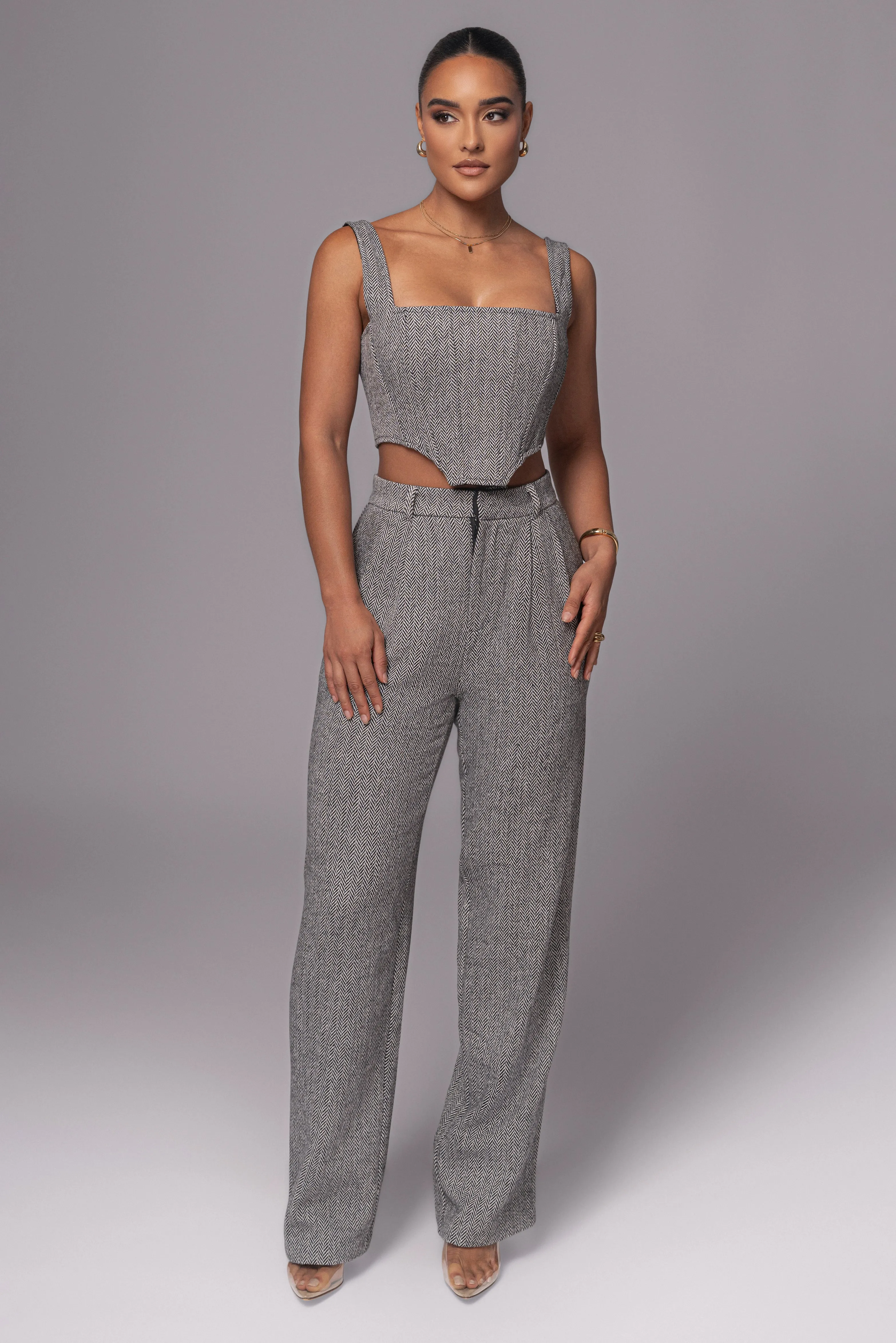 Classic Herringbone Corset Top sold by JLUXLABEL product image thumbnail 3