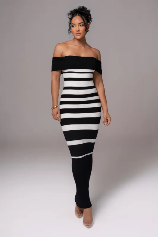 Black/Ivory Striped Custom  Maxi Dress sold by JLUXLABEL