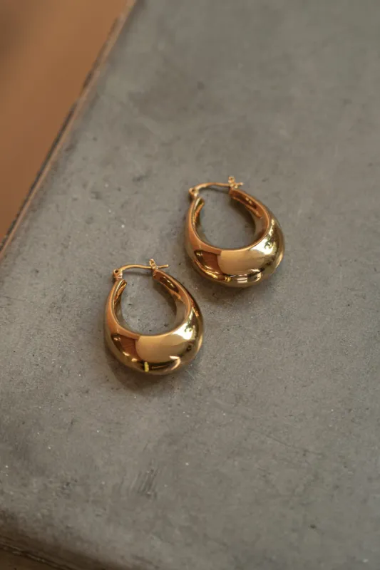Gold Tati Hoop Earrings sold by JLUXLABEL