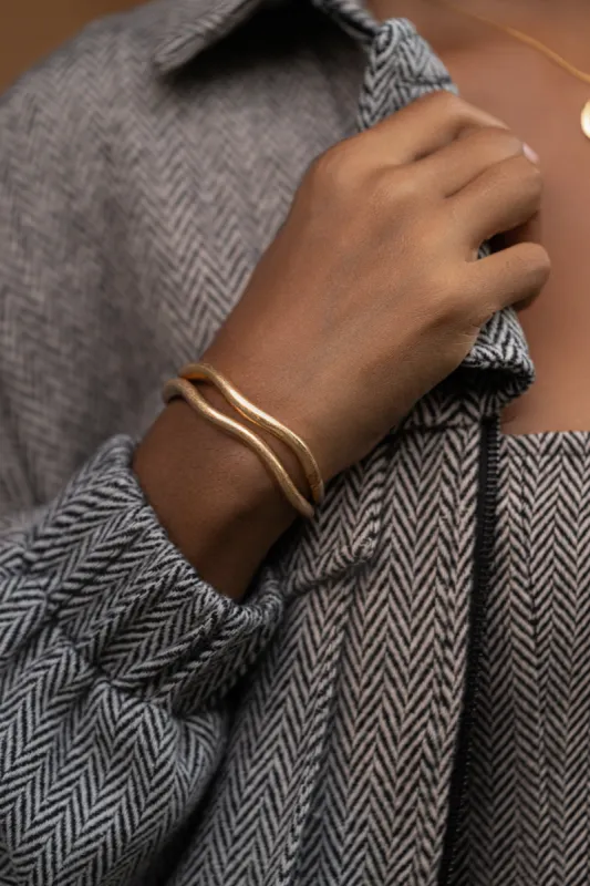 Gold Matte Cuff Bracelet sold by JLUXLABEL