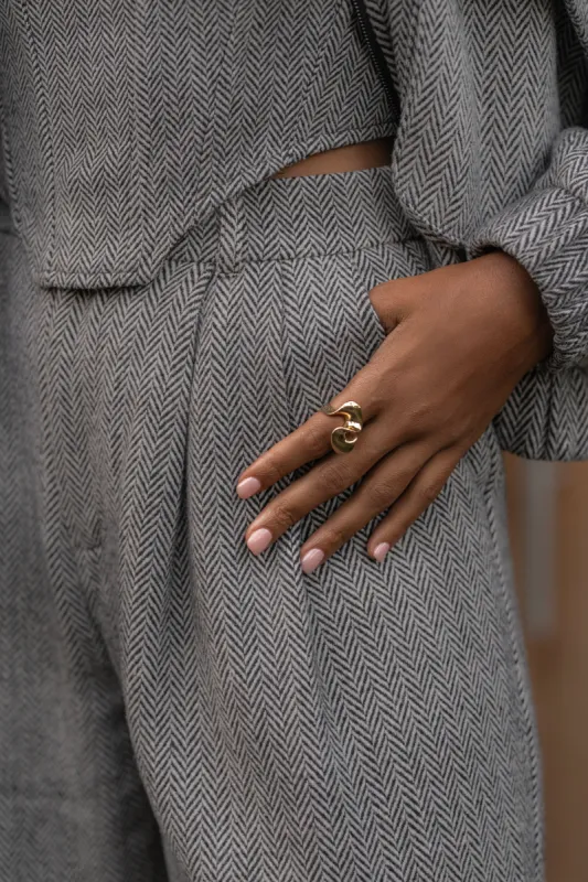 Gold Wavy Ring sold by JLUXLABEL