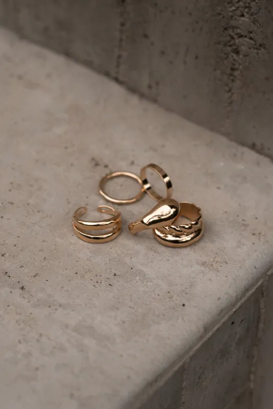 Gold Rue Ring Set made by JLUXLABEL