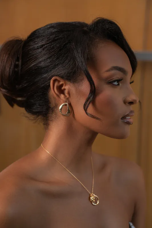 Gold Leigh Texture Earrings sold by JLUXLABEL