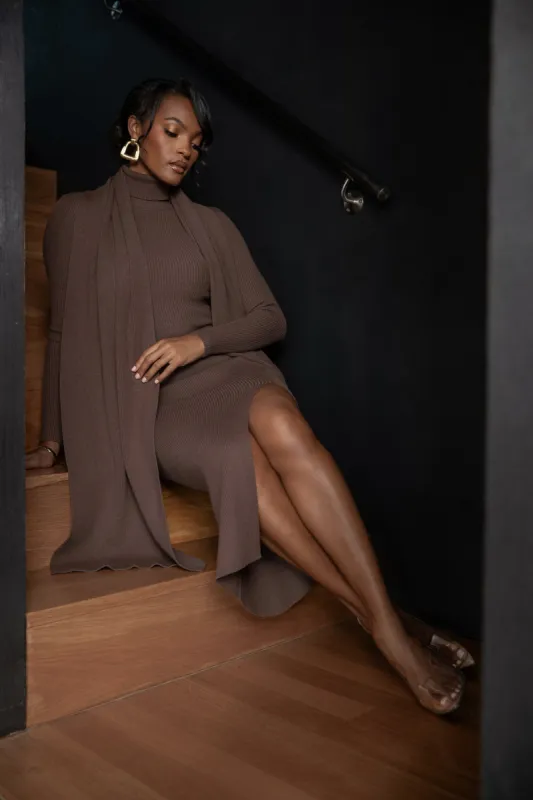 Chocolate Cardinal Essential Knit Skirt sold by JLUXLABEL