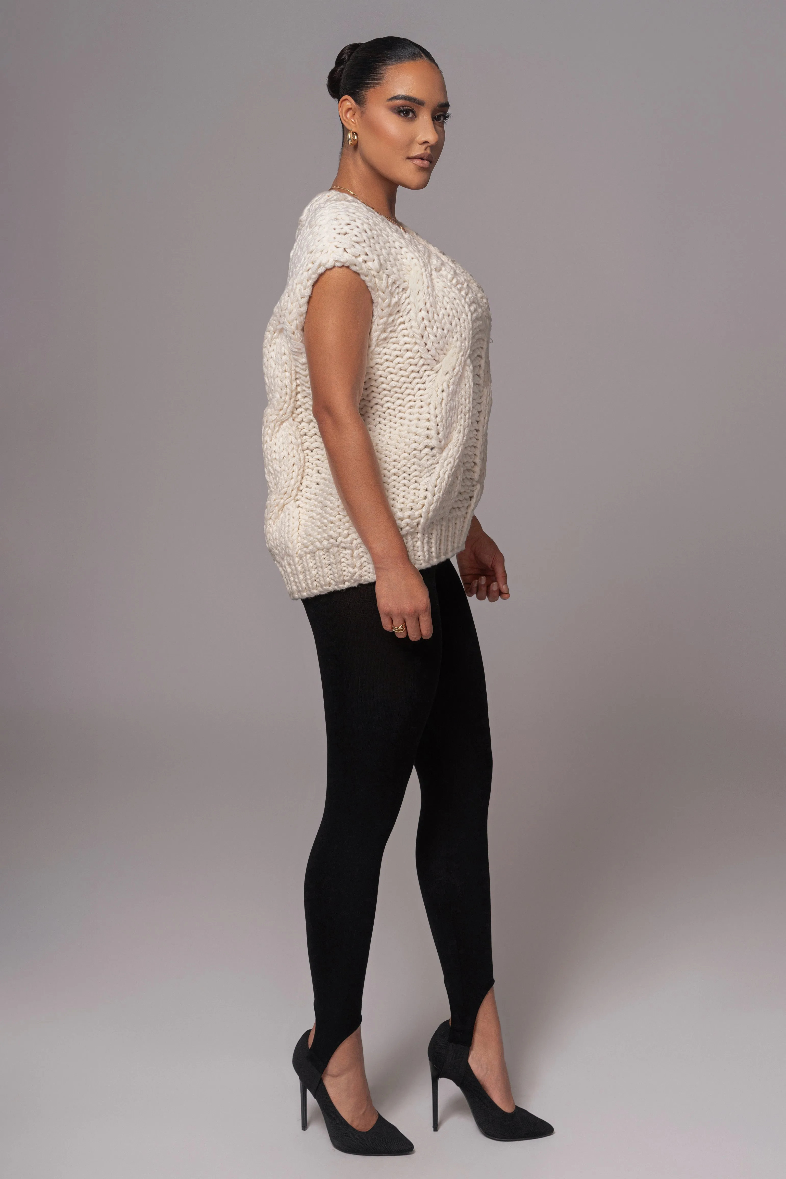 Ivory Mari Cable Knit Vest sold by JLUXLABEL product image thumbnail 5