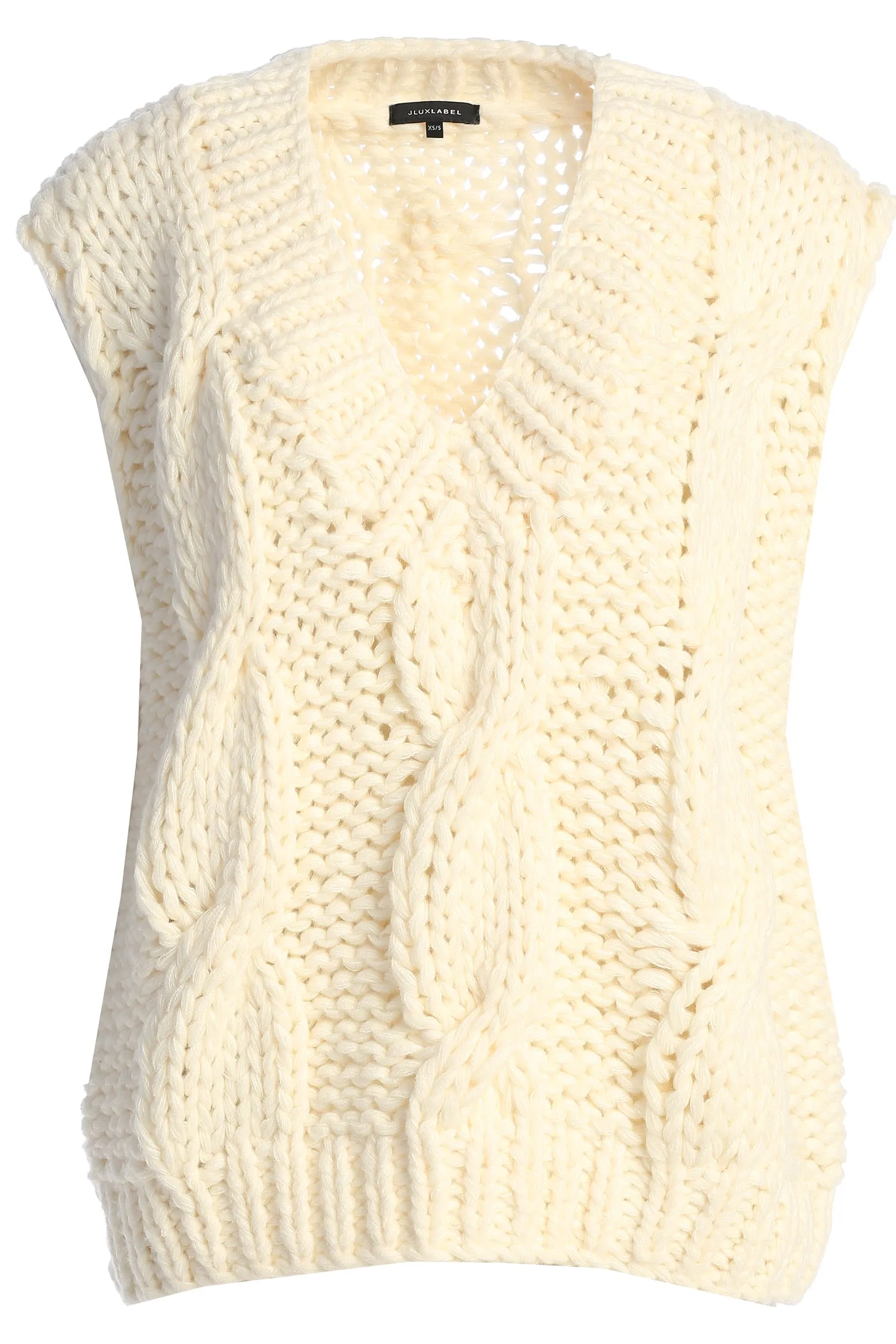 Ivory Mari Cable Knit Vest sold by JLUXLABEL product image thumbnail 2