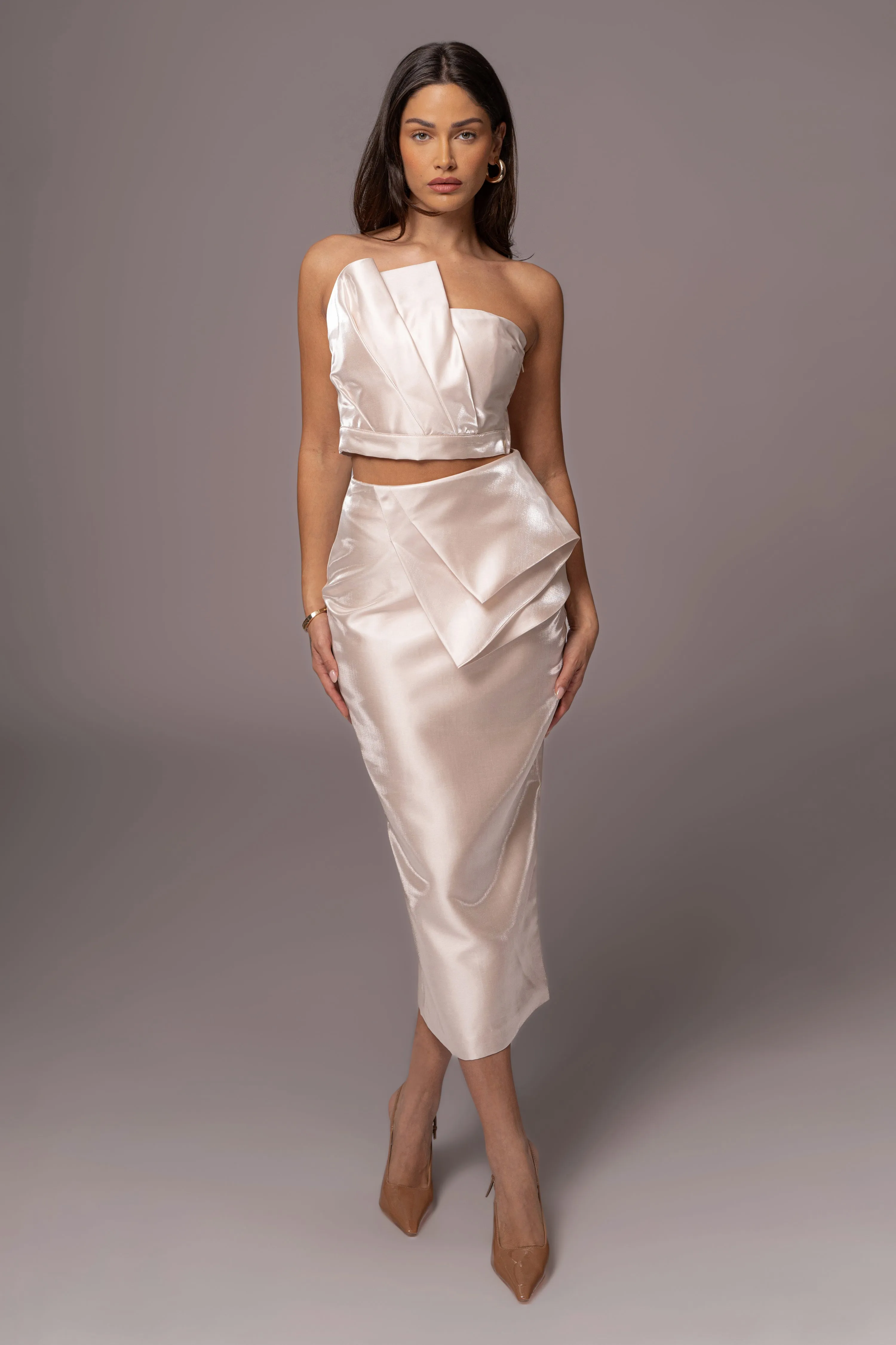 Champagne Gala Pleated Top sold by JLUXLABEL product image thumbnail 2