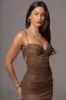Bronze Ruched Metallic Maxi Dress sold by JLUXLABEL