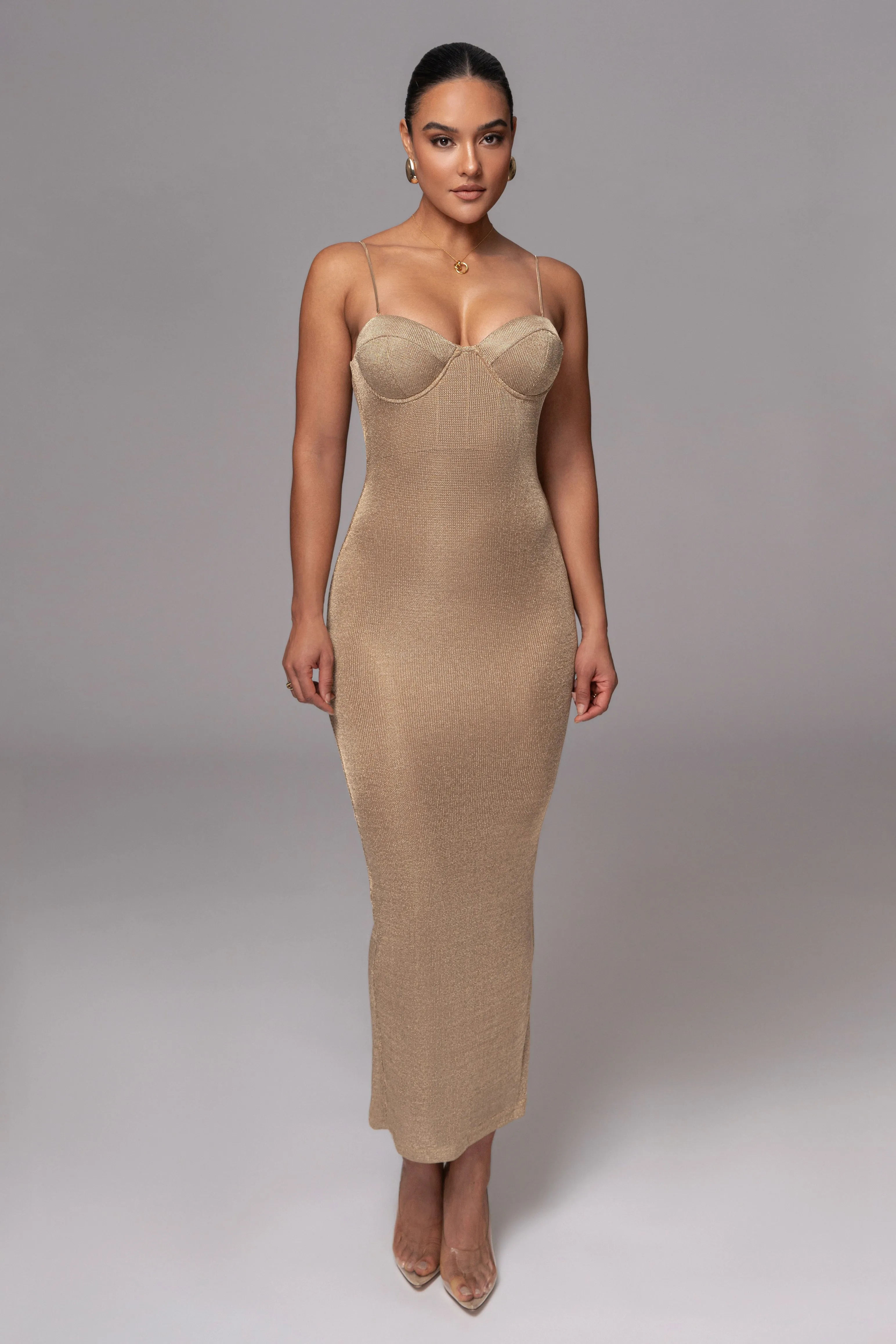 Gold Twilight Elegance Maxi Dress sold by JLUXLABEL product image thumbnail 3