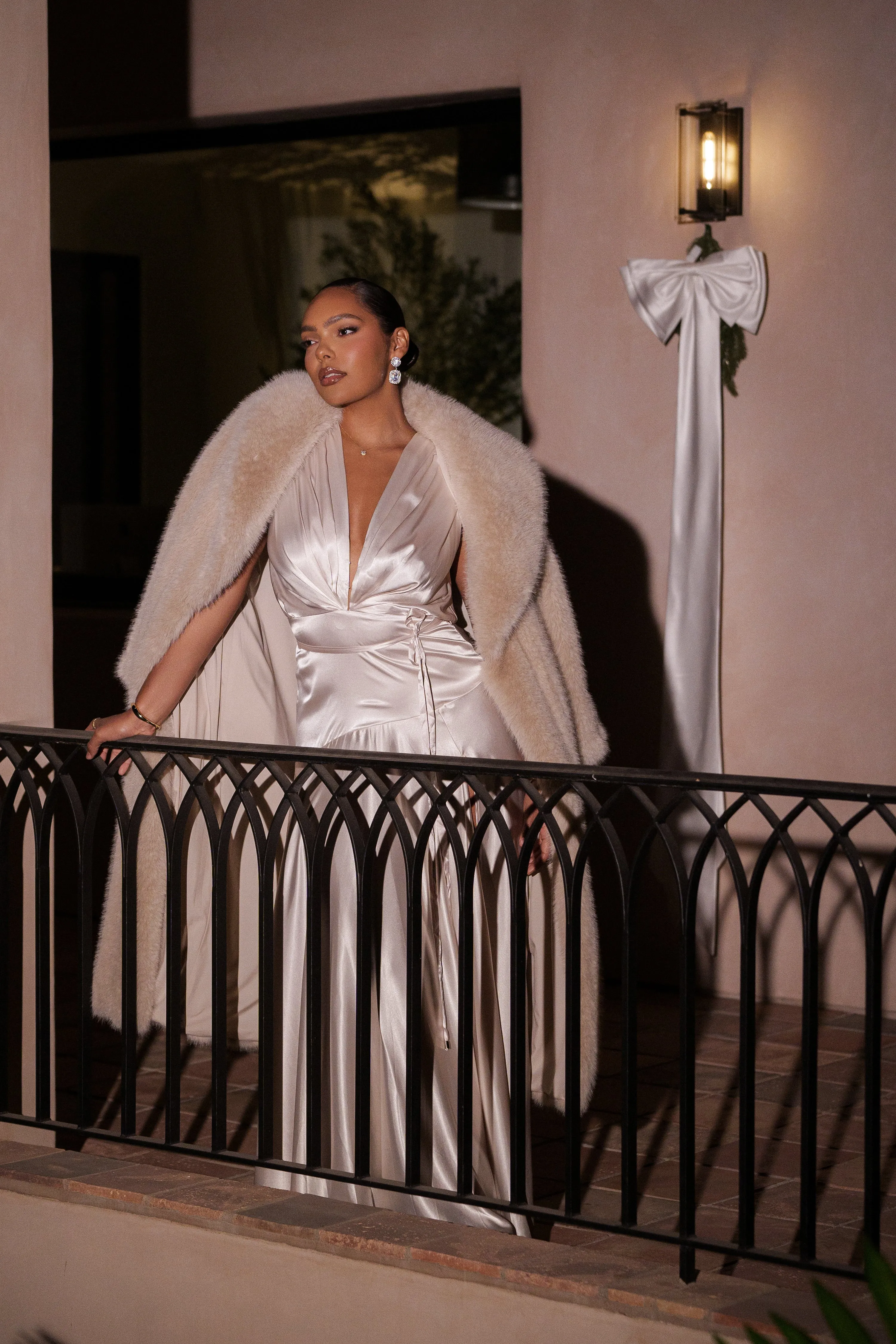 Champagne Amalia Satin Maxi Dress sold by JLUXLABEL product image thumbnail 2