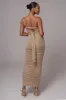 Gold Ruched Metallic Maxi Dress sold by JLUXLABEL
