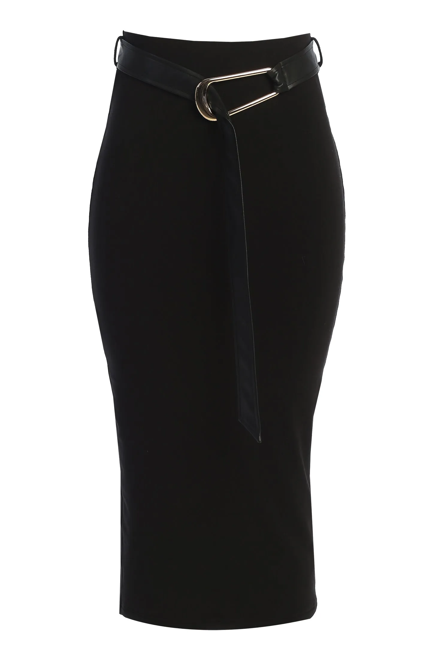 Black Belted Hourglass Skirt sold by JLUXLABEL product image thumbnail 2