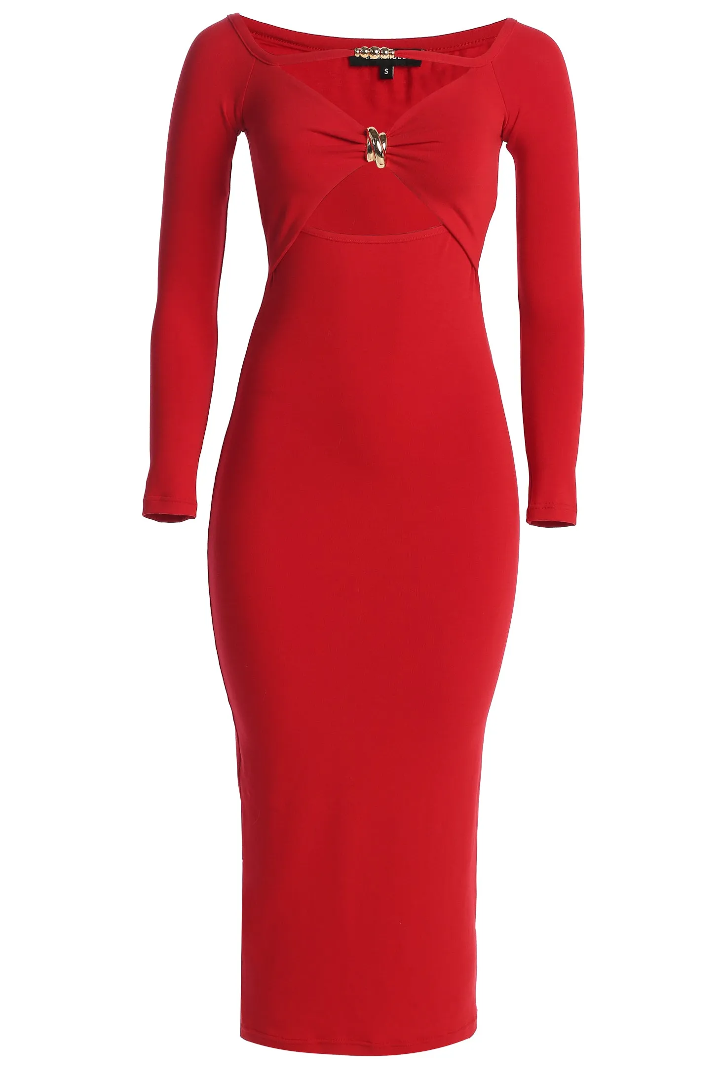 Red Off Shoulder Cutout Dress sold by JLUXLABEL product image thumbnail 2