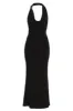 Black Aurora Draped Maxi Dress sold by JLUXLABEL