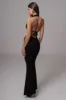 Black Aurora Draped Maxi Dress sold by JLUXLABEL