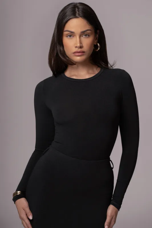 Black Essential Long Sleeve Top sold by JLUXLABEL