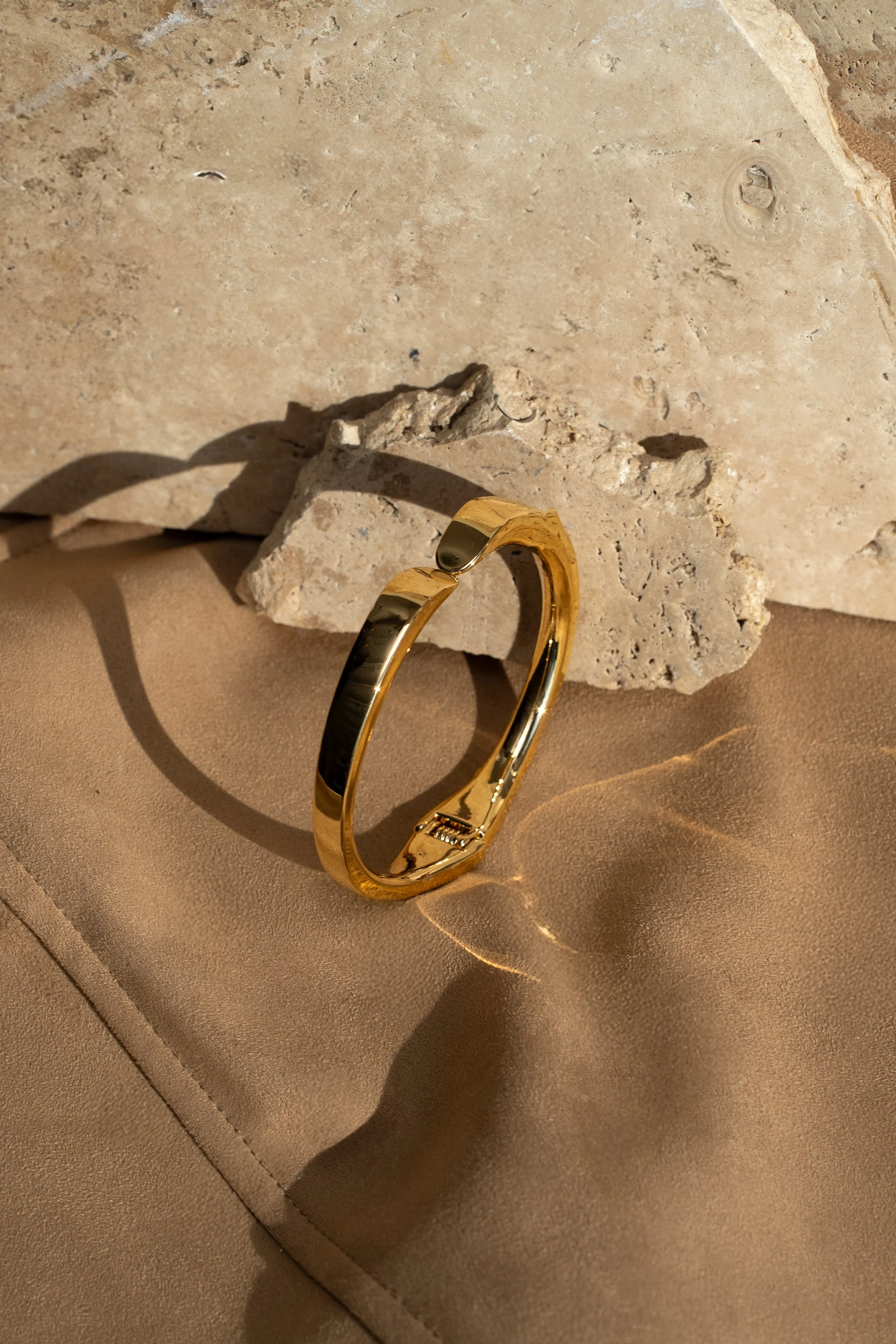 Gold Lara Hinge Bracelet sold by JLUXLABEL