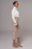 Taupe Sequin Midi Skirt sold by JLUXLABEL