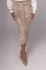 Taupe Sequin Midi Skirt sold by JLUXLABEL