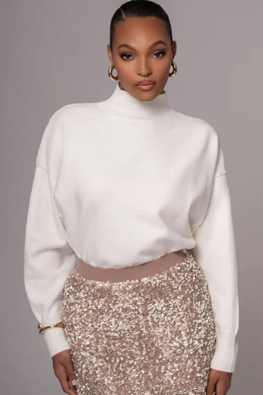 Ivory Turtleneck Sweater Top sold by JLUXLABEL