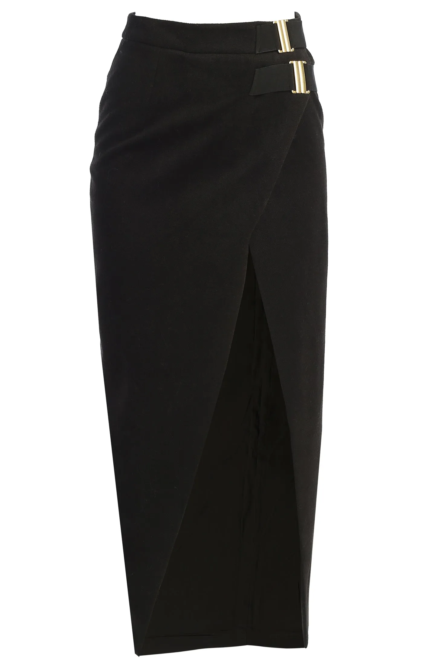 Black GISELE SLIT SKIRT sold by JLUXLABEL product image thumbnail 2