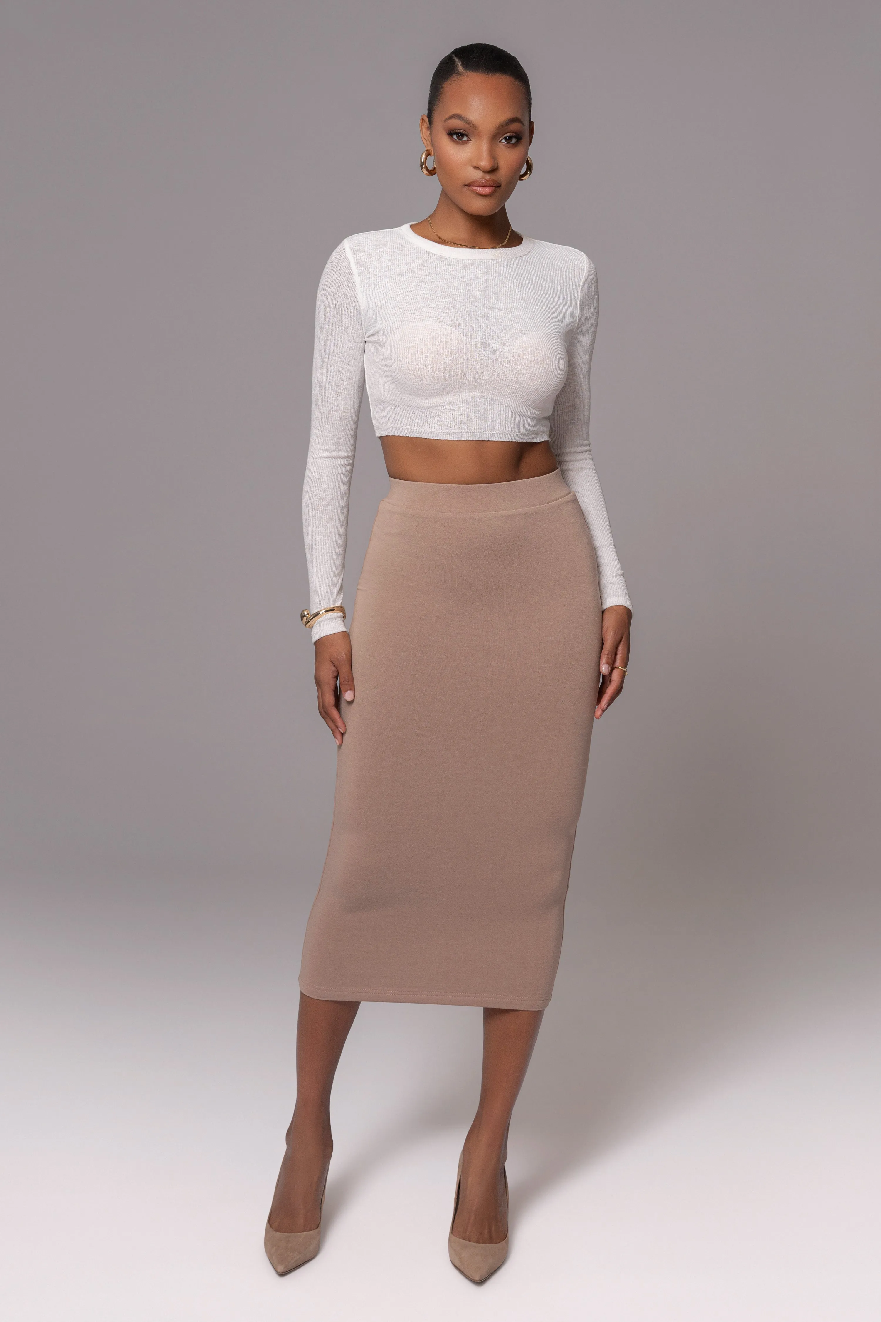 Ivory Just Enough Ribbed Crop Top sold by JLUXLABEL product image thumbnail 2