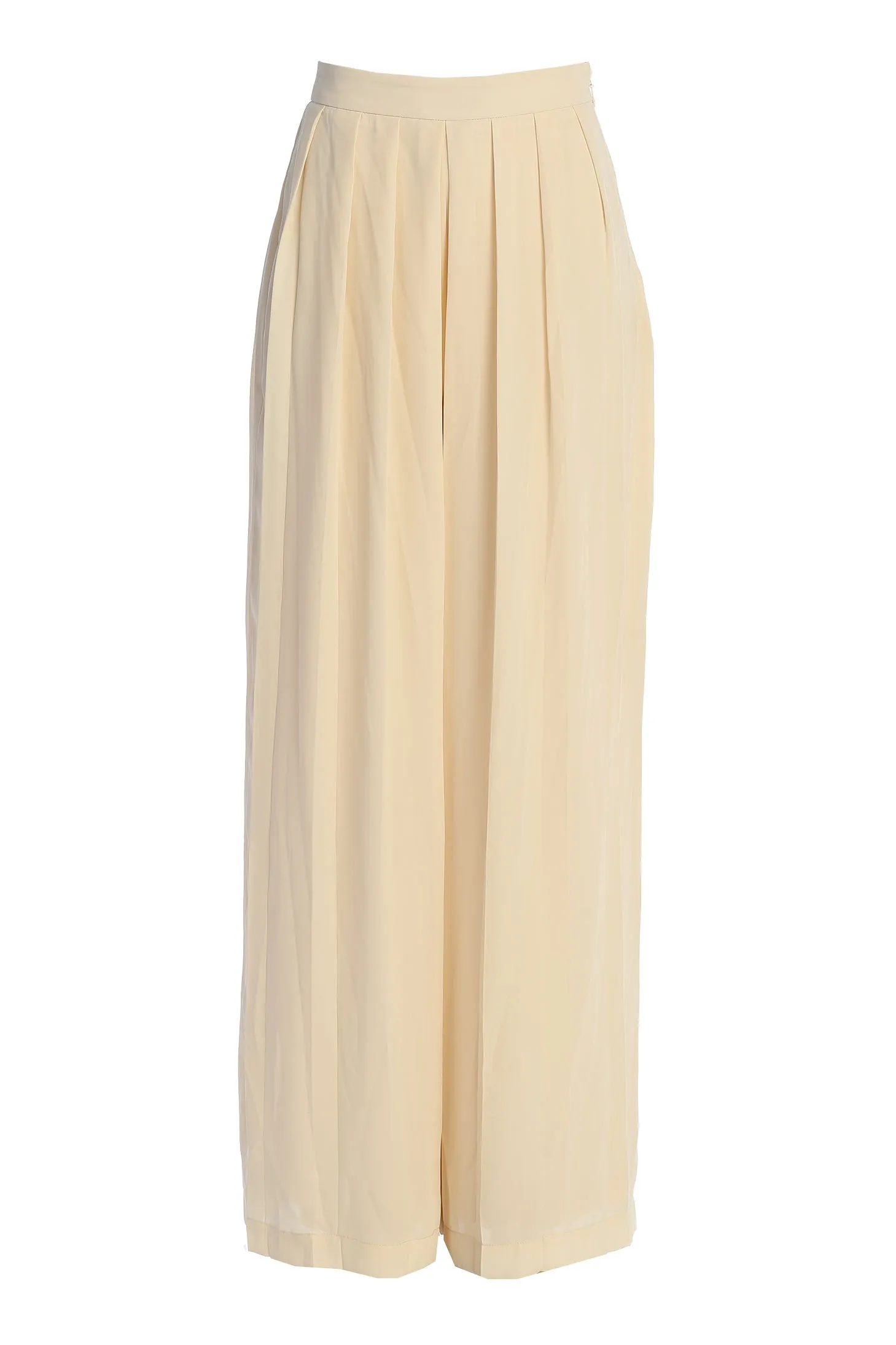 Ivory Josette Wide-Leg Pleated Pants sold by JLUXLABEL product image thumbnail 2