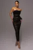 Black Denise Ruched Dress sold by JLUXLABEL
