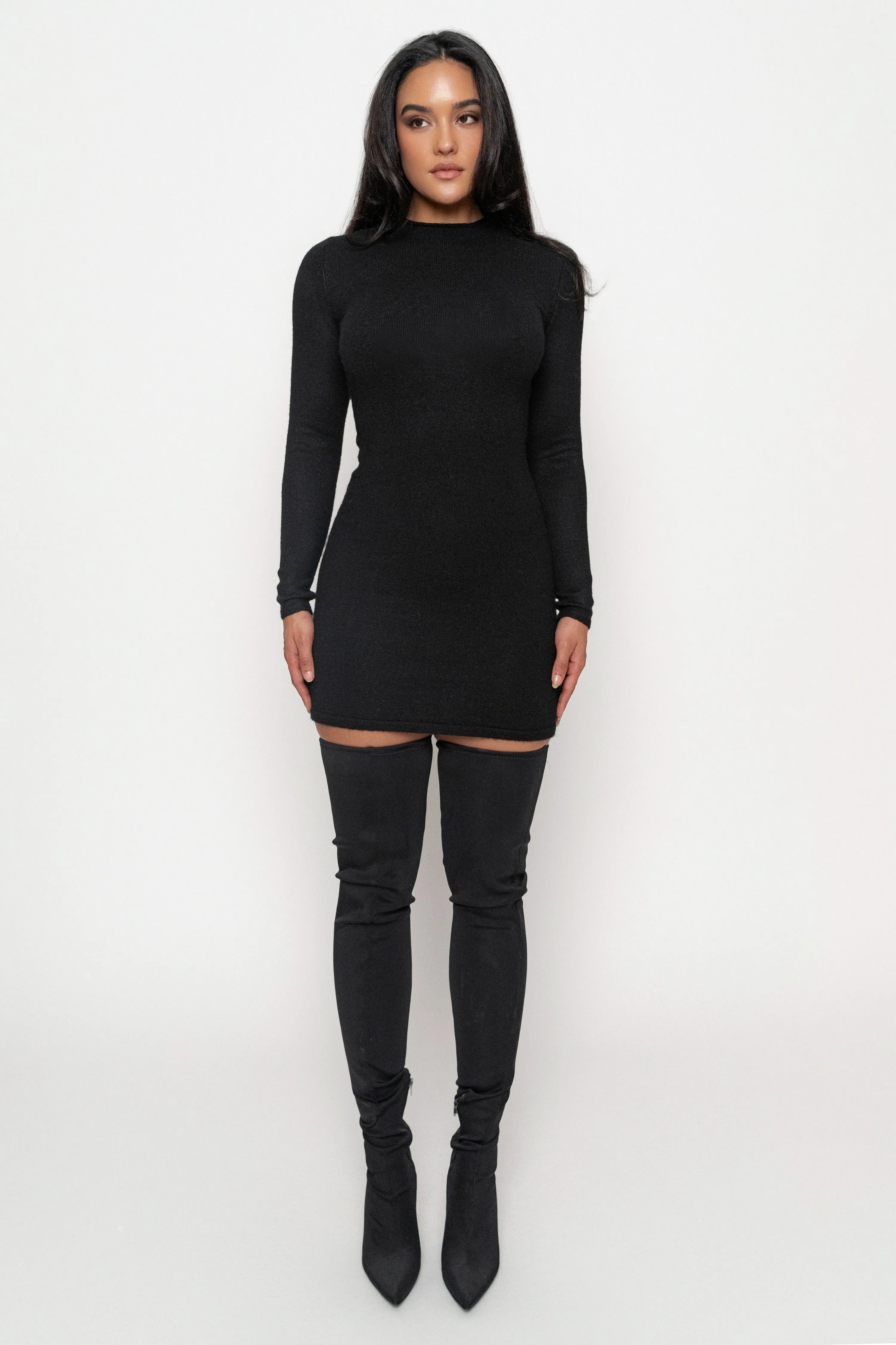 Black Scarf Draped Mini Dress sold by JLUXLABEL product image thumbnail 3