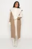 Beige/Ivory Contrast Sherpa Coat sold by JLUXLABEL