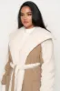 Beige/Ivory Contrast Sherpa Coat sold by JLUXLABEL