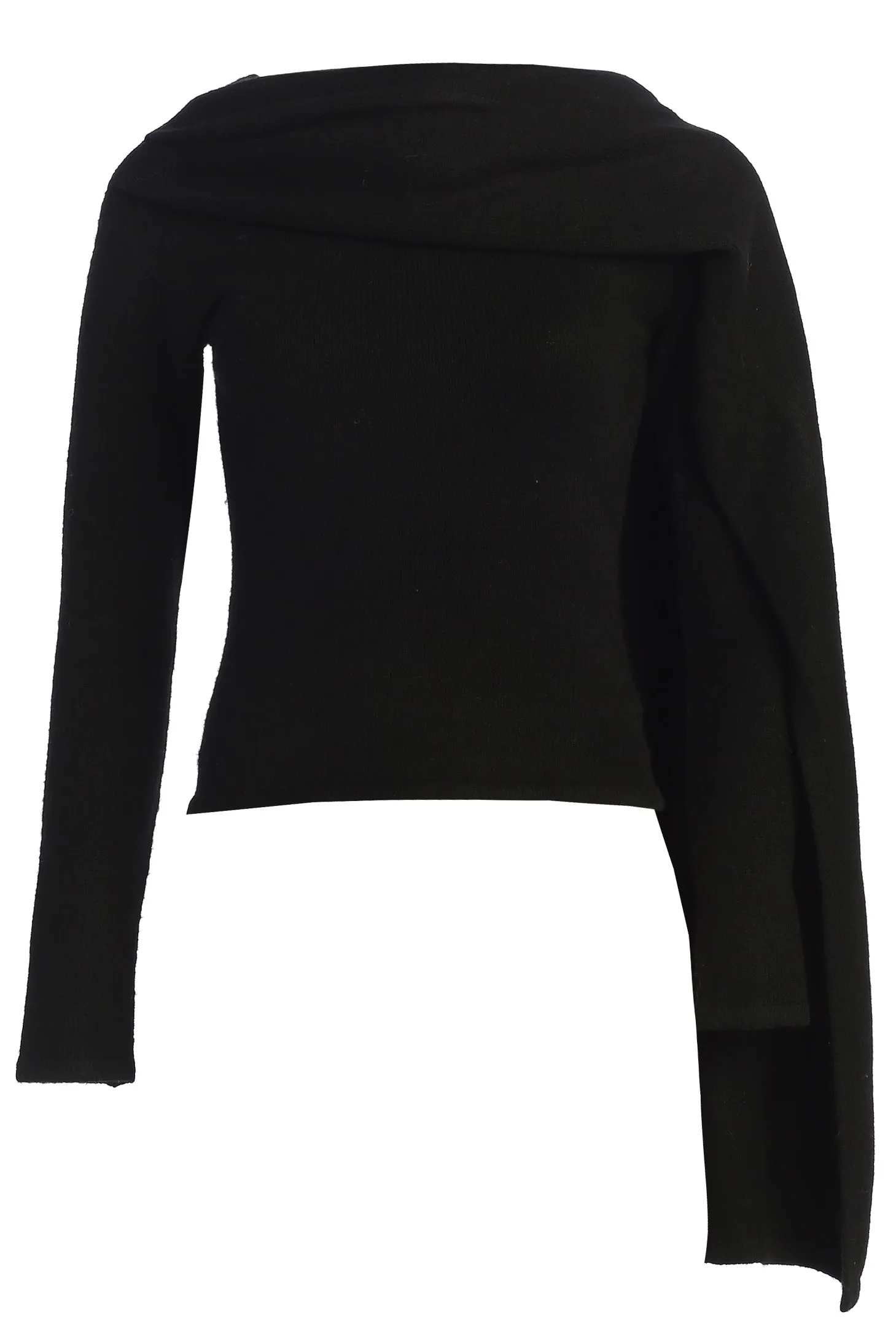 Black Ribbed Scarf Top sold by JLUXLABEL product image thumbnail 4