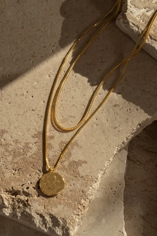 Gold Layered Pendant Necklace sold by JLUXLABEL