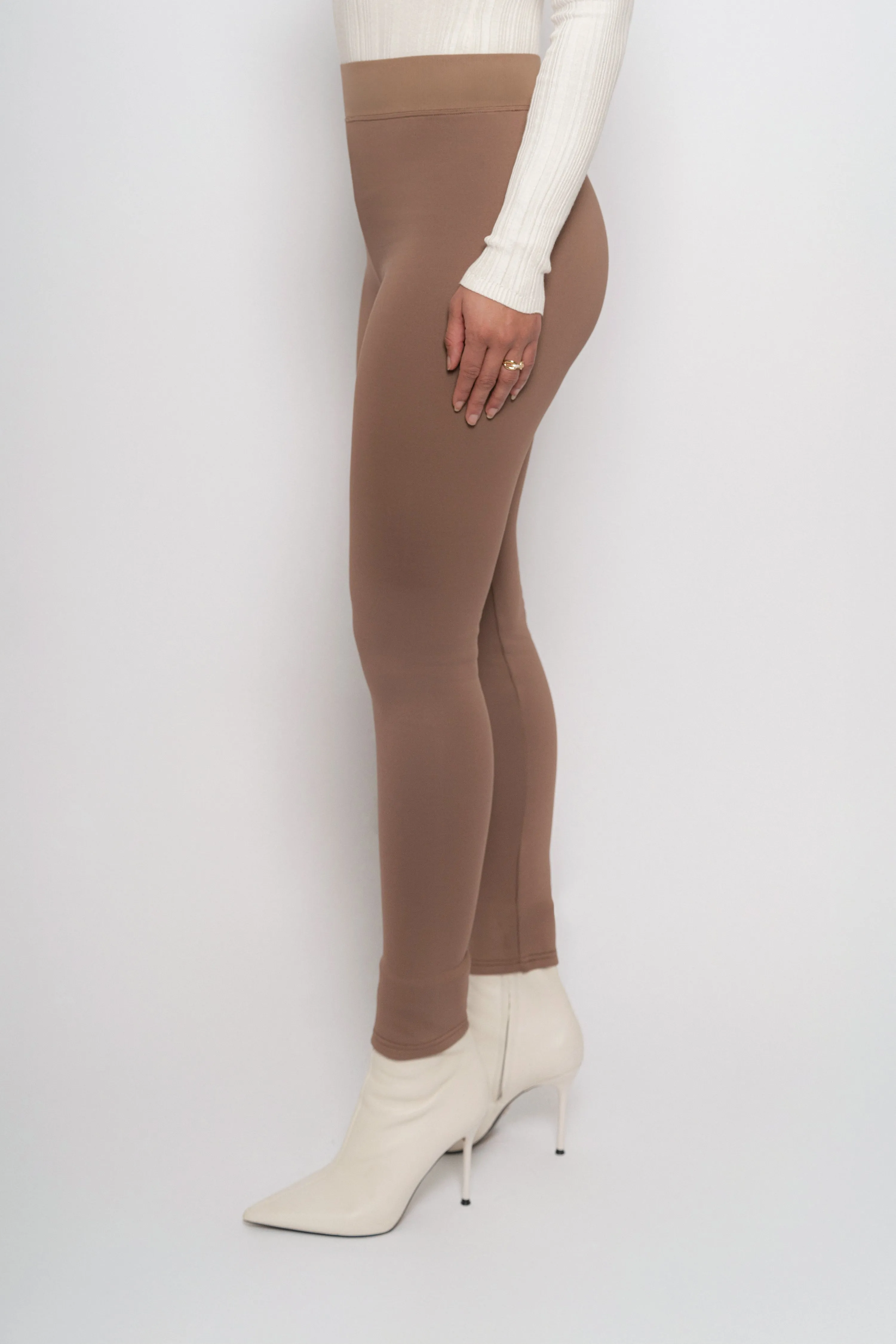 Brown Essential High-Waist Leggings sold by JLUXLABEL product image thumbnail 4