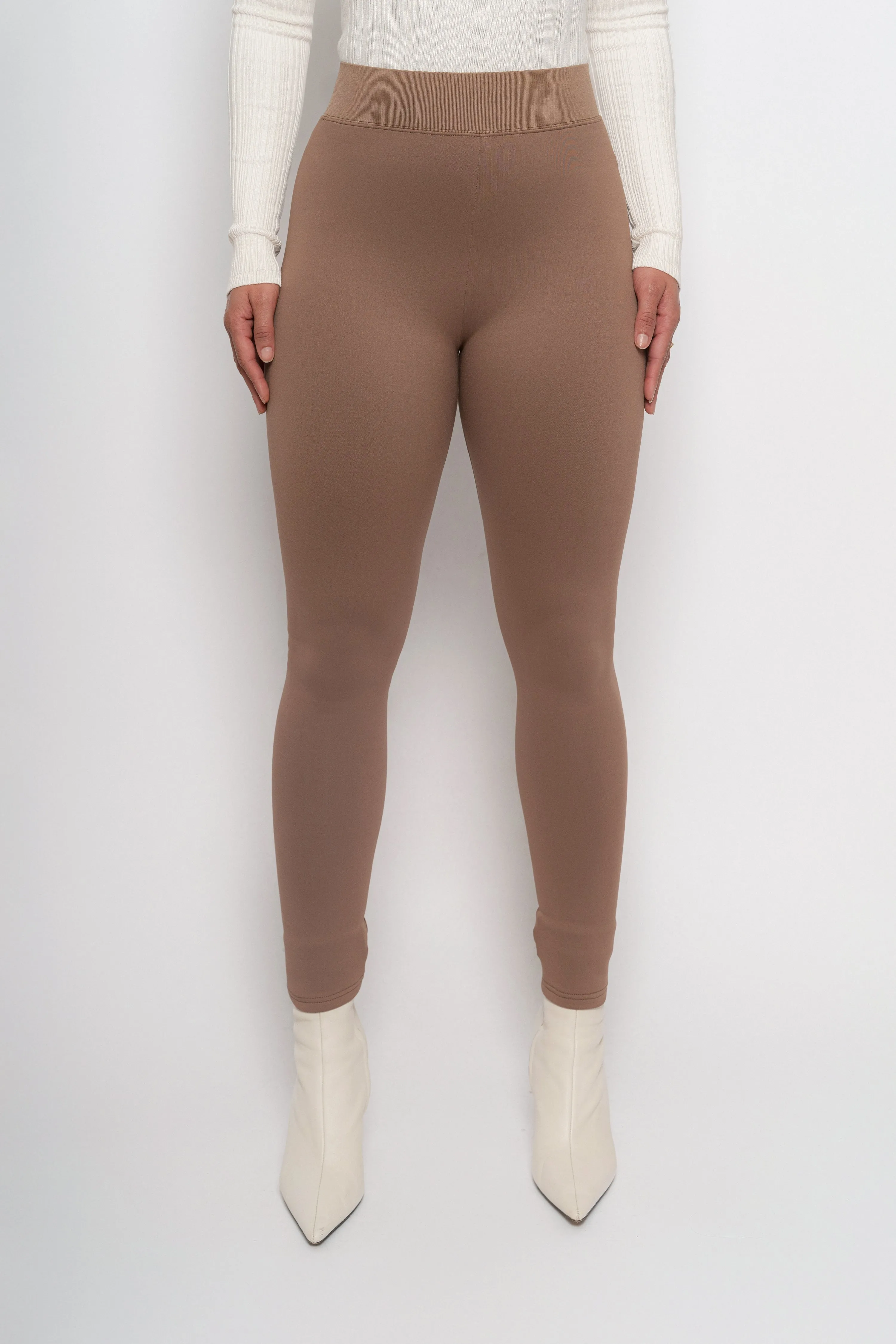 Brown Essential High-Waist Leggings sold by JLUXLABEL product image thumbnail 2