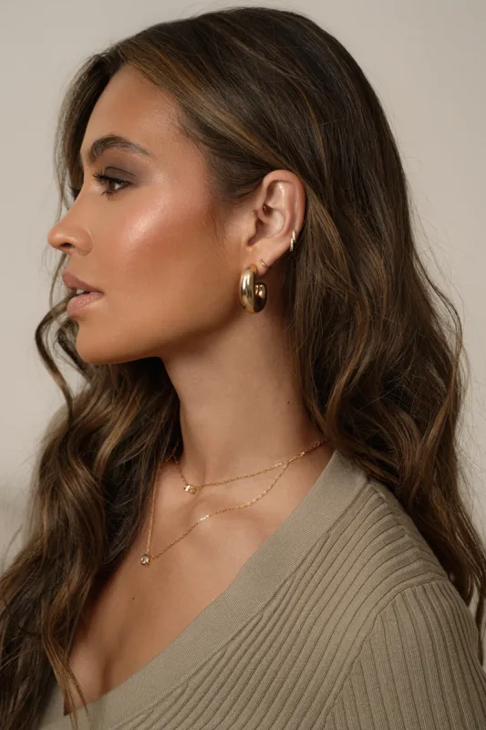 Gold Daniela Hoop Earrings made by JLUXLABEL