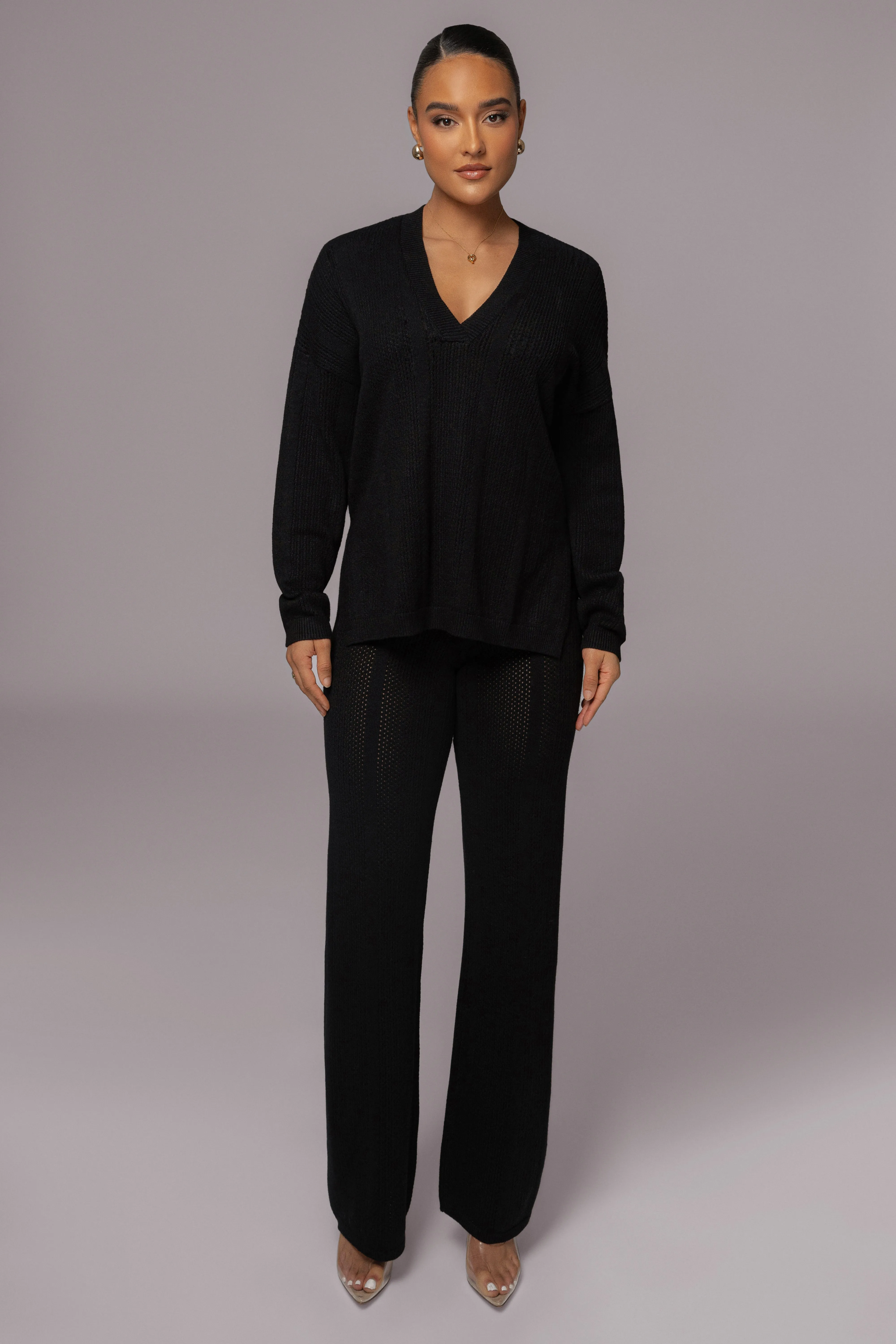 Black Estela Sweater Knit Top sold by JLUXLABEL product image thumbnail 3