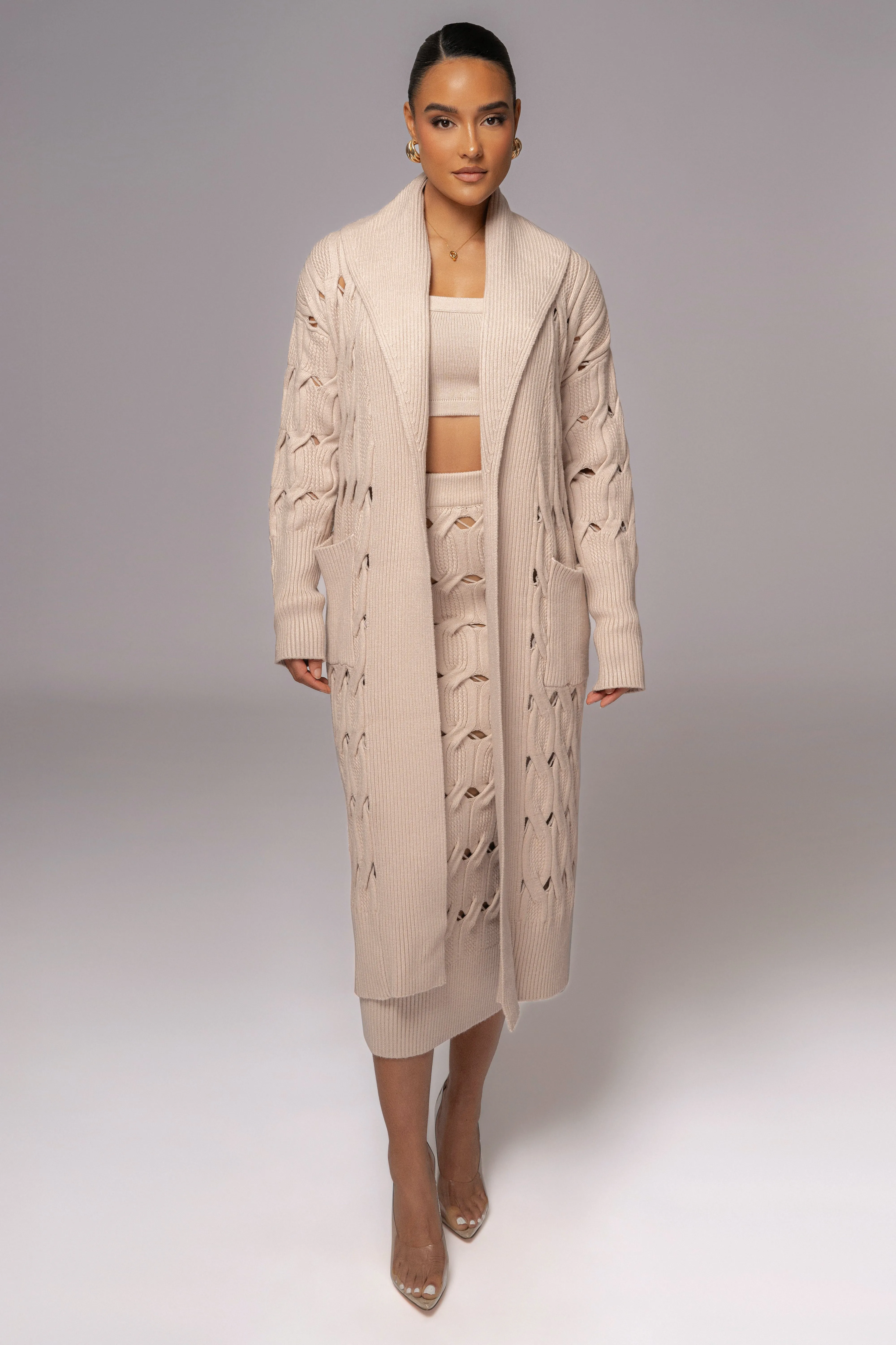 Beige Darlah Knit Crop Top sold by JLUXLABEL product image thumbnail 4