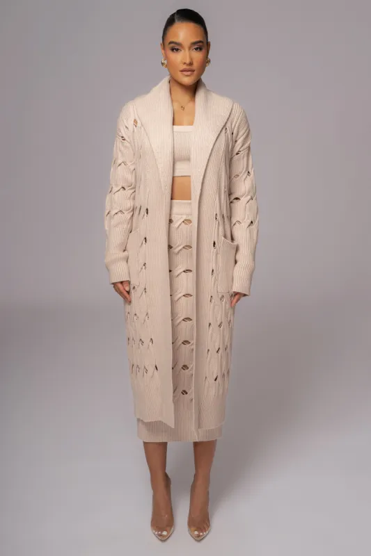 Beige Brixton Knit Cardigan sold by JLUXLABEL