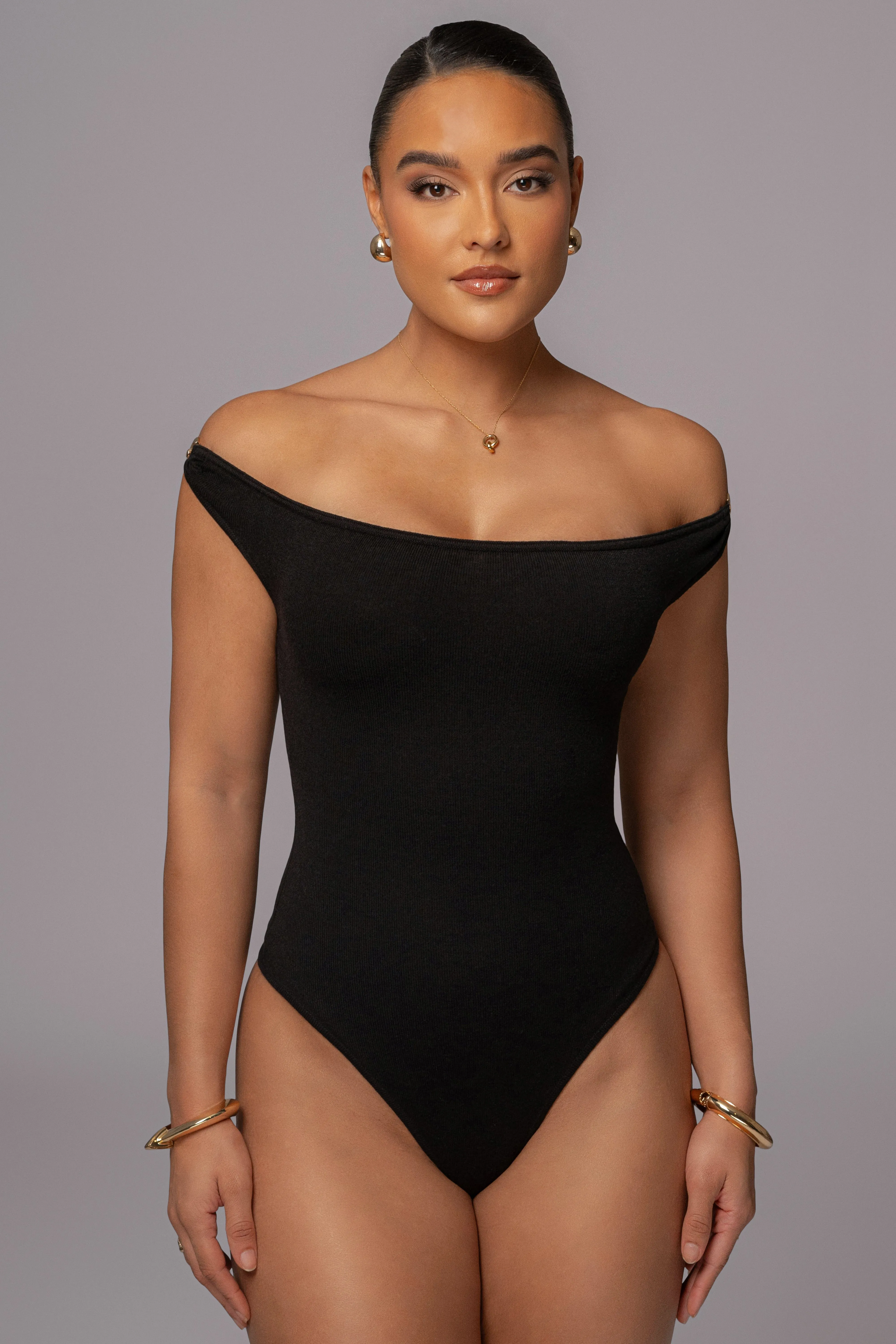 Black Off The Shoulder Bodysuit sold by JLUXLABEL product image thumbnail 2