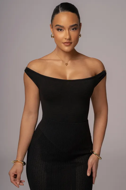 Black Off The Shoulder Bodysuit sold by JLUXLABEL