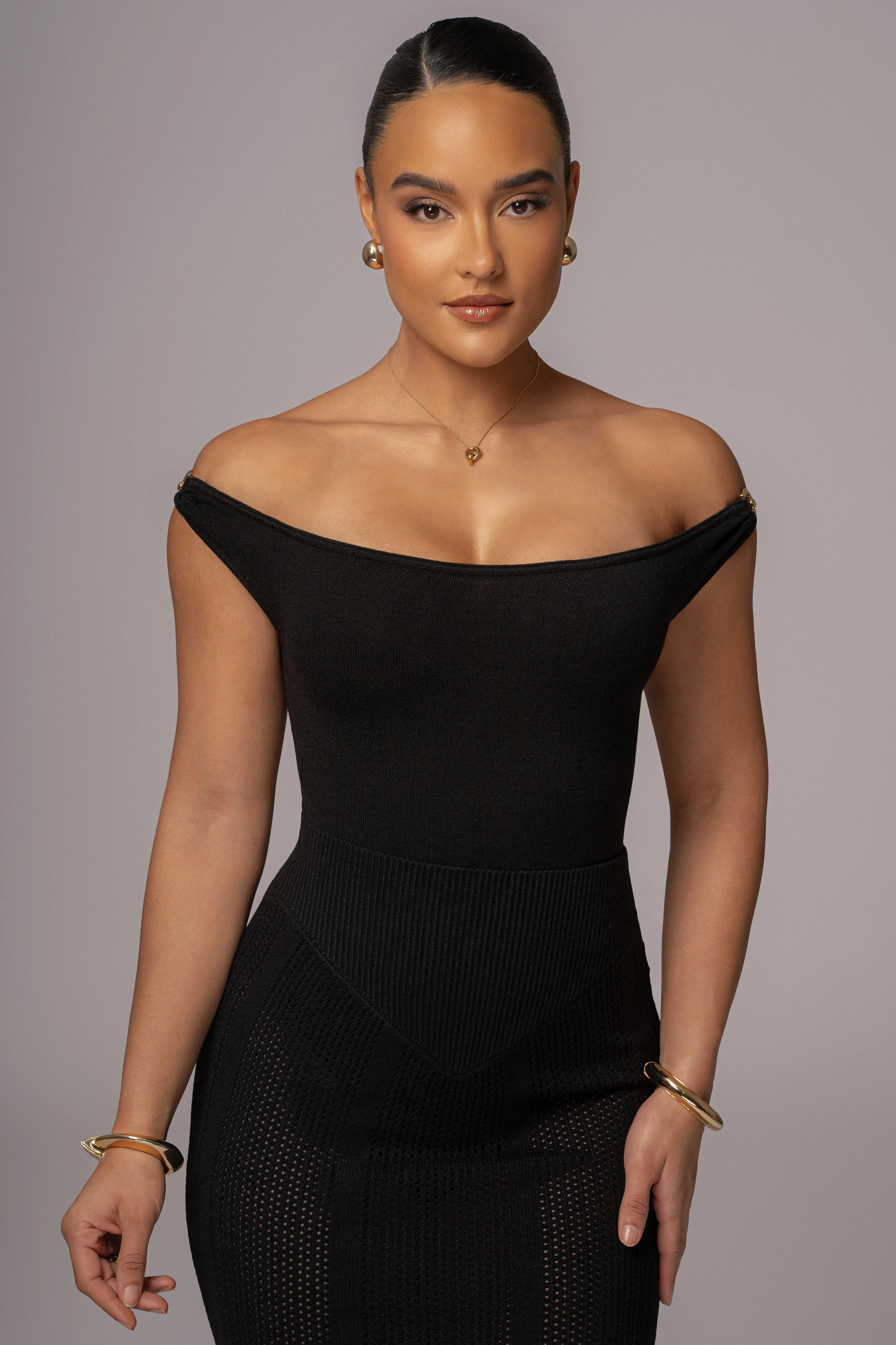 Black Off The Shoulder Bodysuit sold by JLUXLABEL