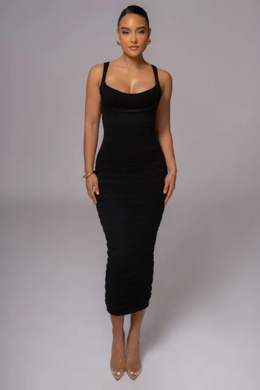 Black Mayaa Midi Dress sold by JLUXLABEL