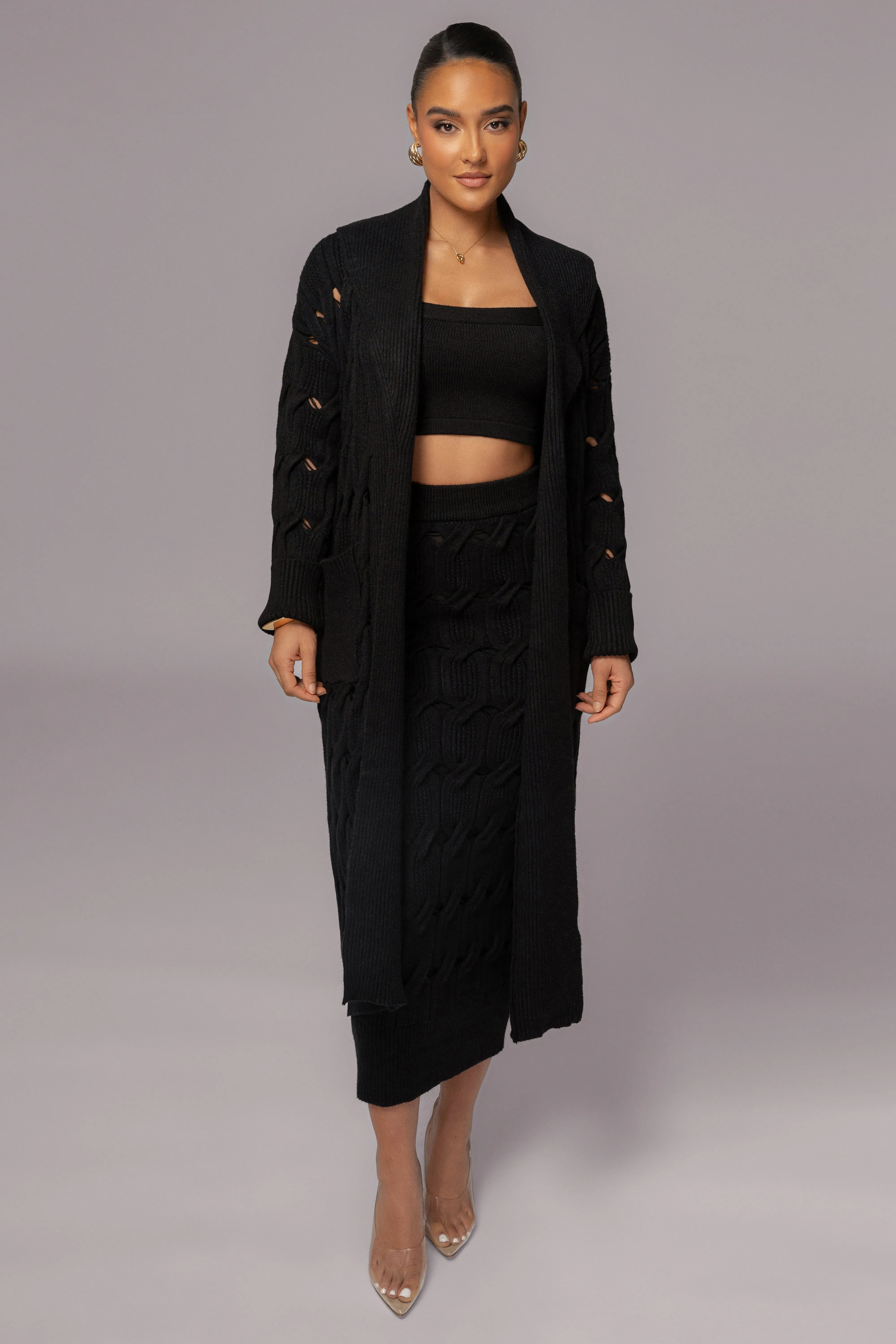 Black Darlah Knit Crop Top sold by JLUXLABEL product image thumbnail 5