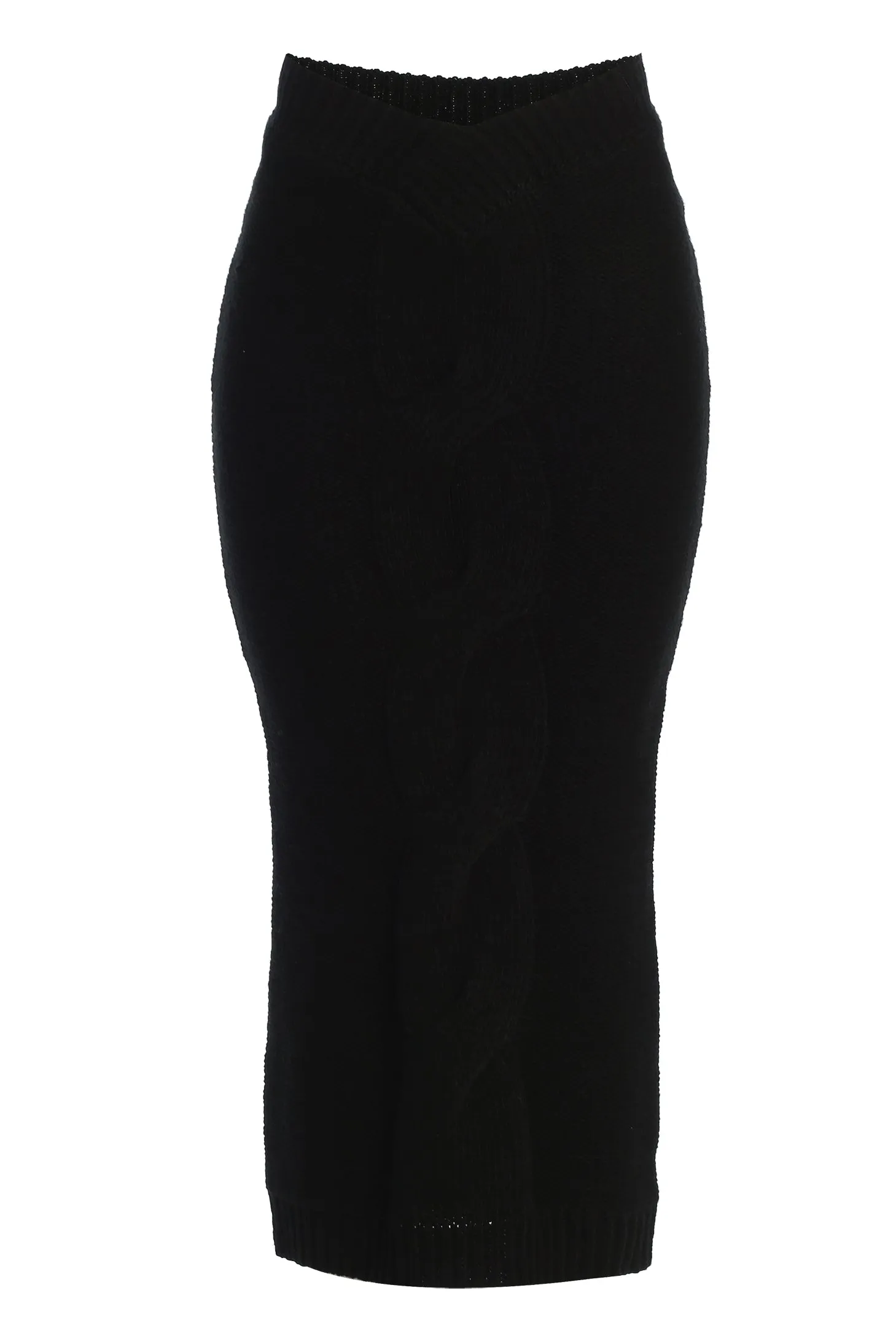 Black Merine Knit Midi Skirt sold by JLUXLABEL product image thumbnail 3
