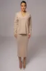 Taupe Jasmina Knit Skirt sold by JLUXLABEL
